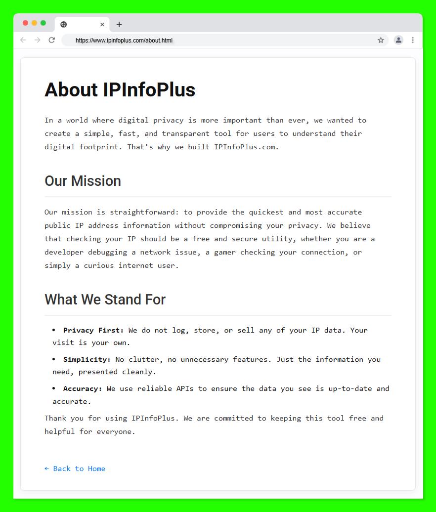 IpInfoPlus - Screenshot 4 showing product features and functionality