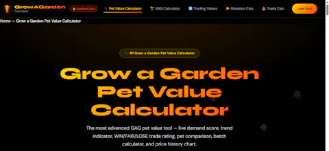 Grow a Garden Pet Value Calculator gallery image