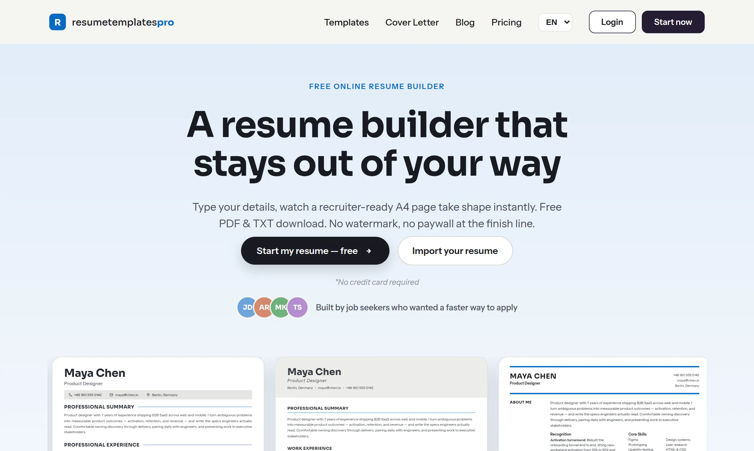 ResumeTemplatesPro gallery image