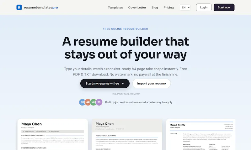ResumeTemplatesPro screenshot 2