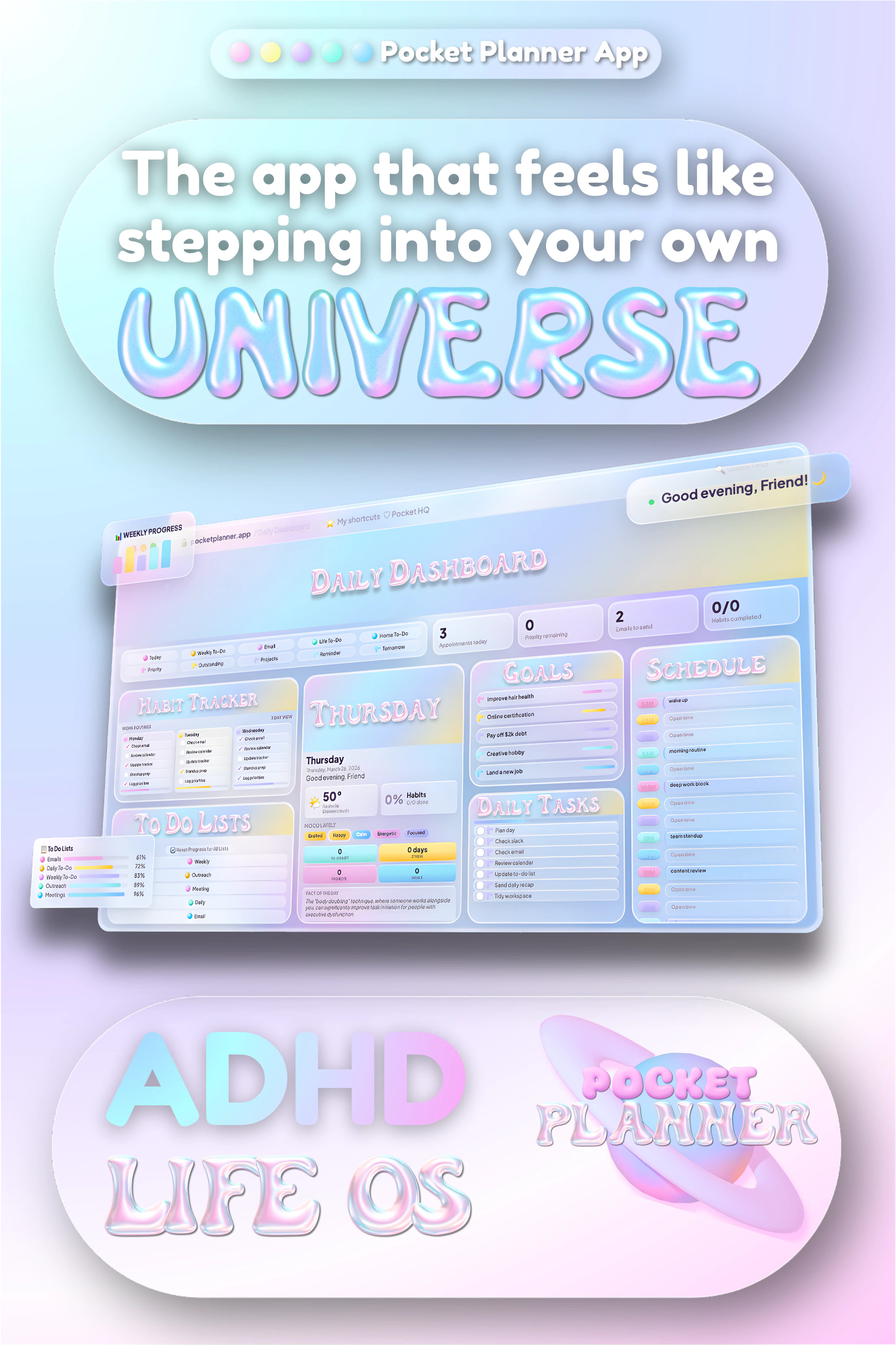 Pocket Planner: Life OS App for ADHD screenshot 1