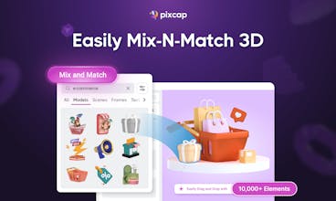 Array of dynamic 3D elements available on Pixcap for graphic design