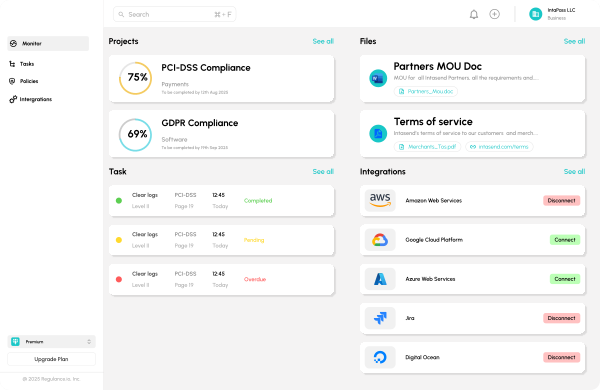 Regulance - Main product screenshot demonstrating key features and user interface