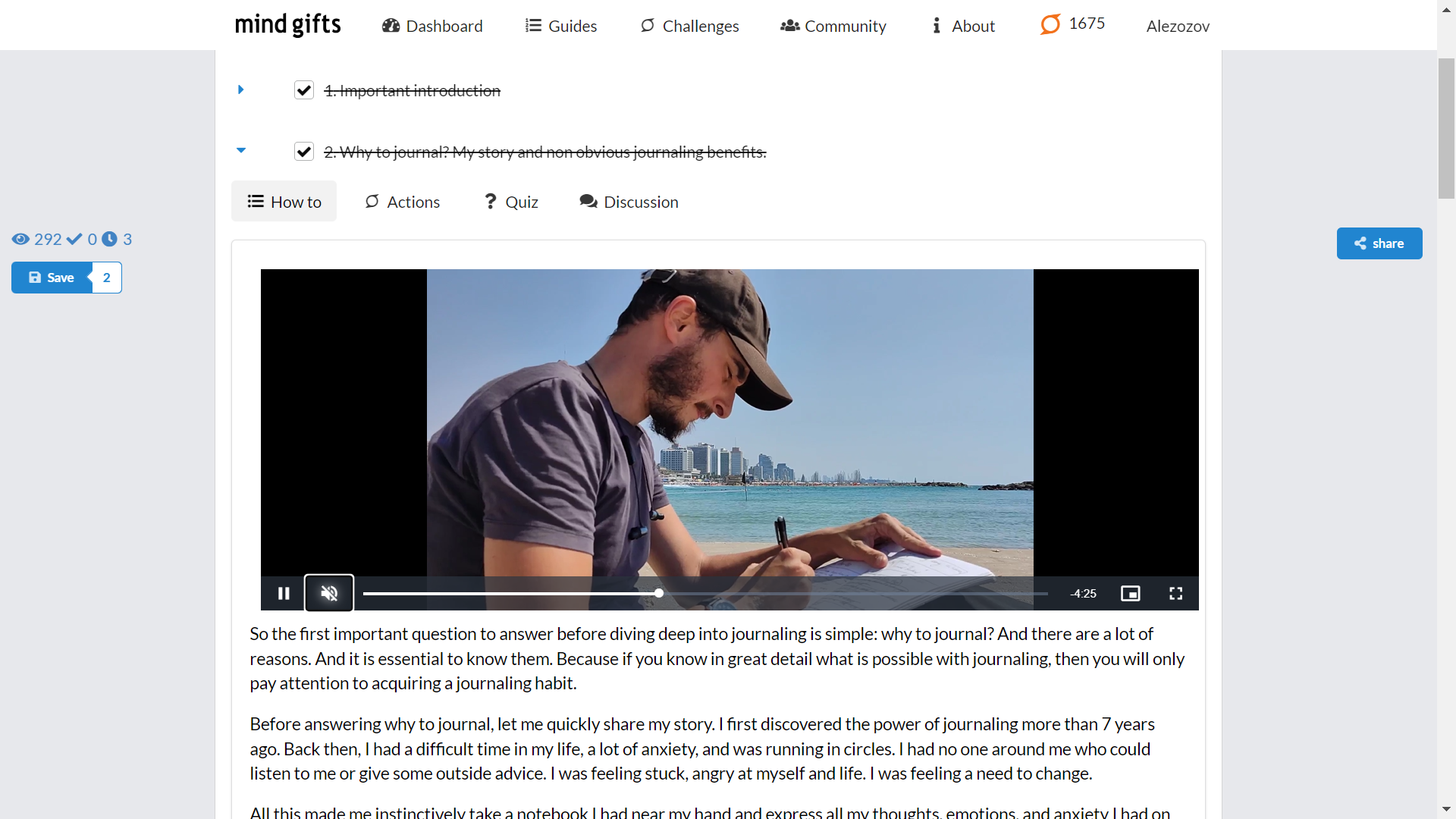 Desafío de diario para un mejor pensamiento media 4