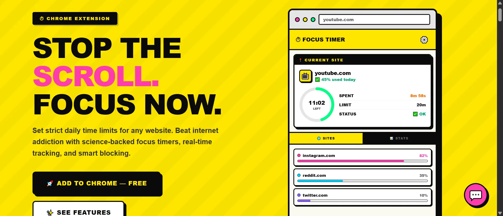 Banner del producto STOP THE SCROLL – FOCUS NOW