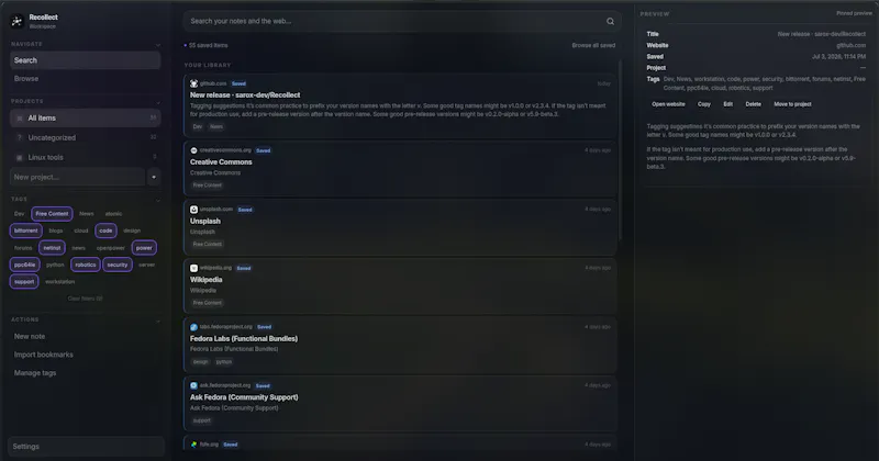 Recollect screenshot 2