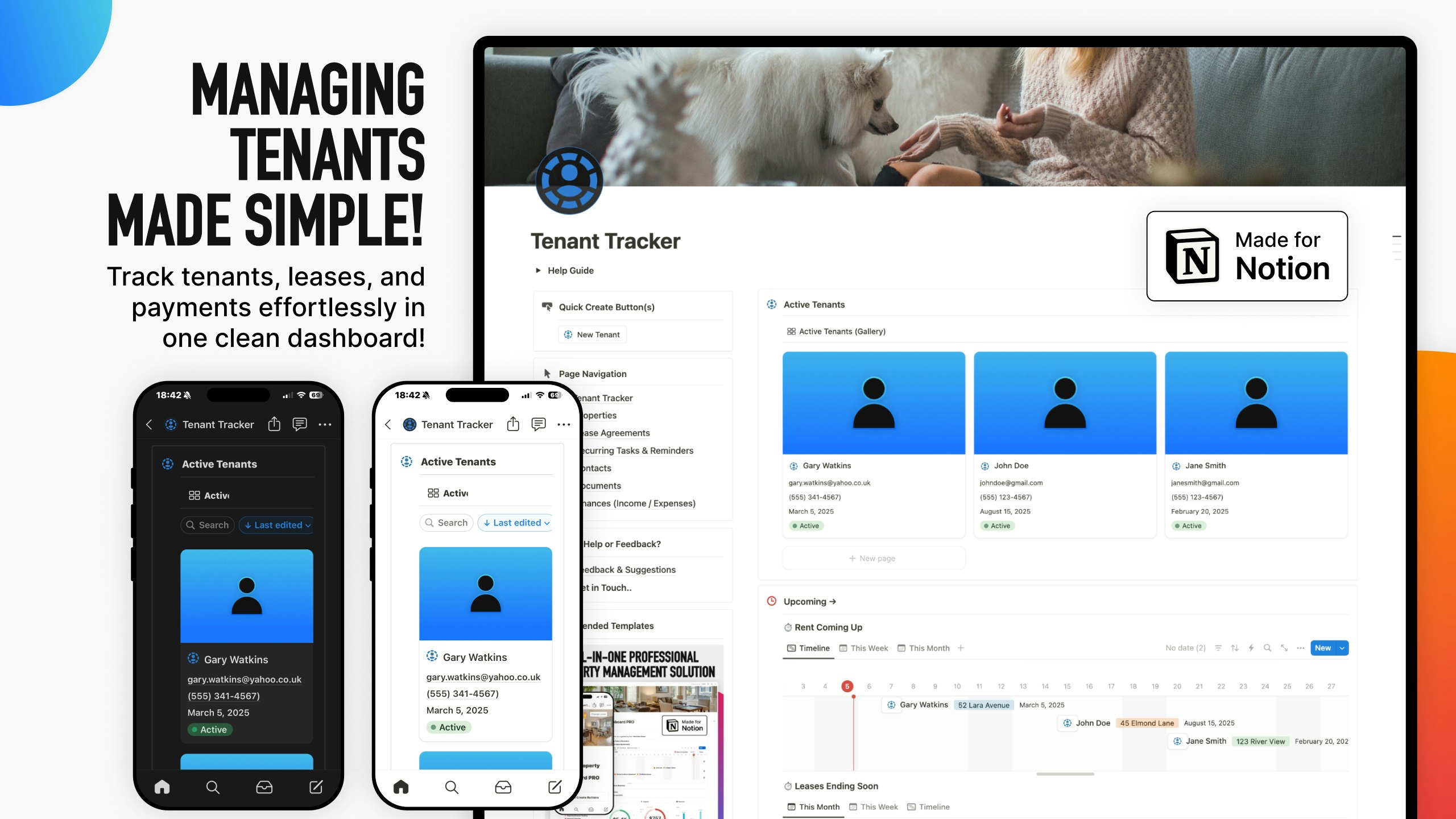 Tenant Tracker | Free Notion Template gallery image