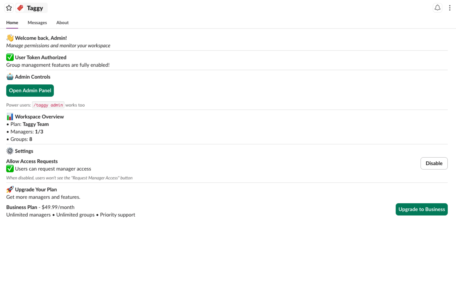 Slack Taggy App - Screenshot 3 showing product features and functionality