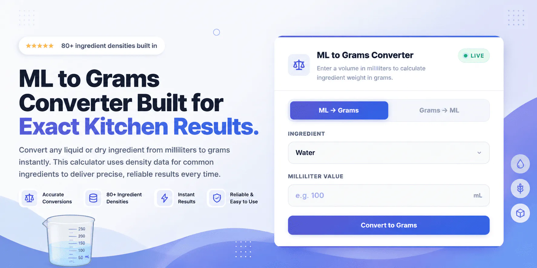 ML to Grams Converter gallery image