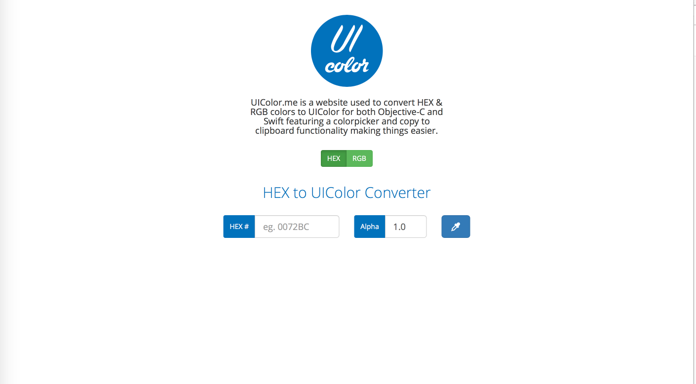 UIColor.me - Convert HEX & RGB colors to UIColor gallery image