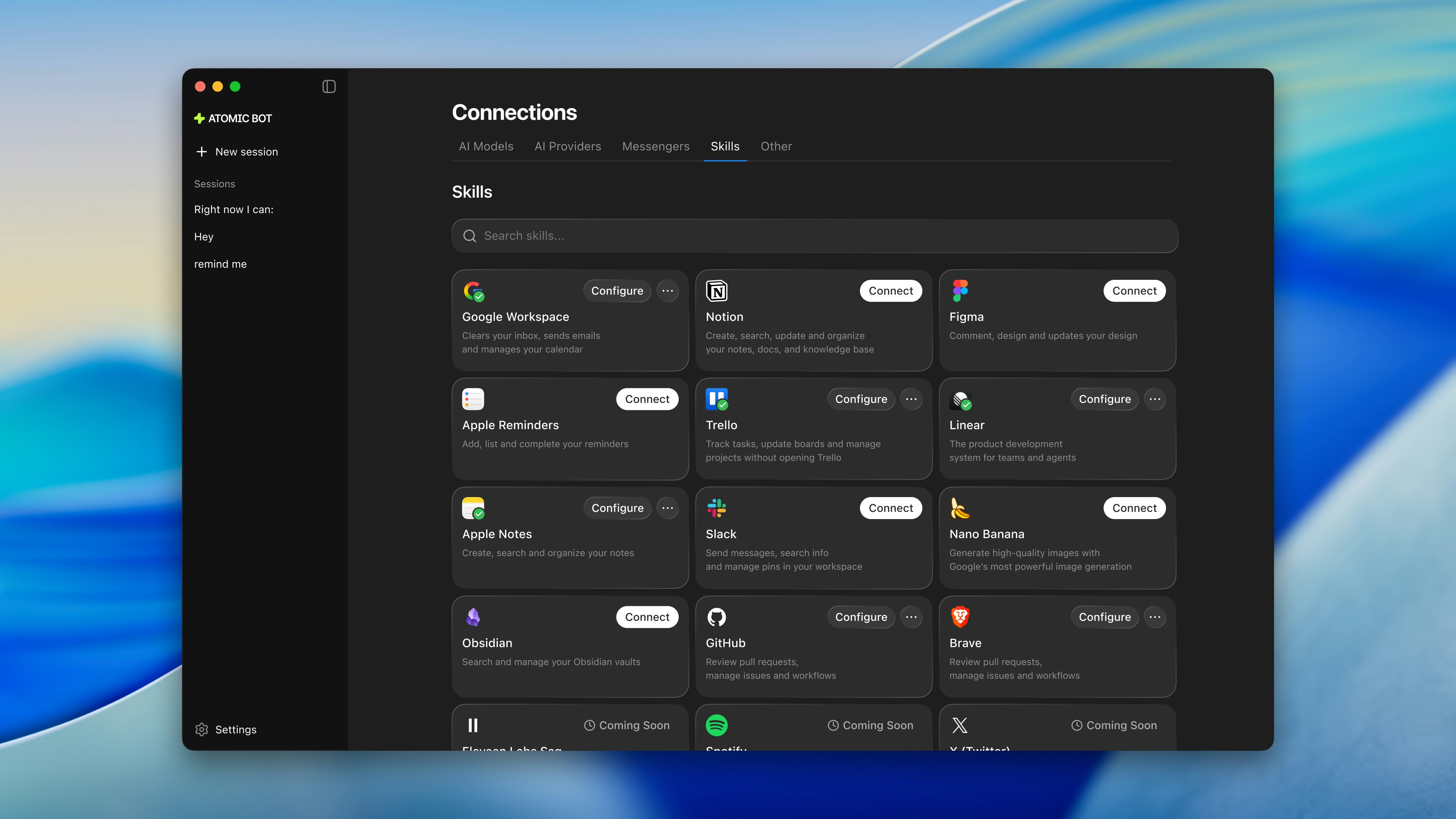 Atomic Bot - Screenshot 2 showing product features and functionality
