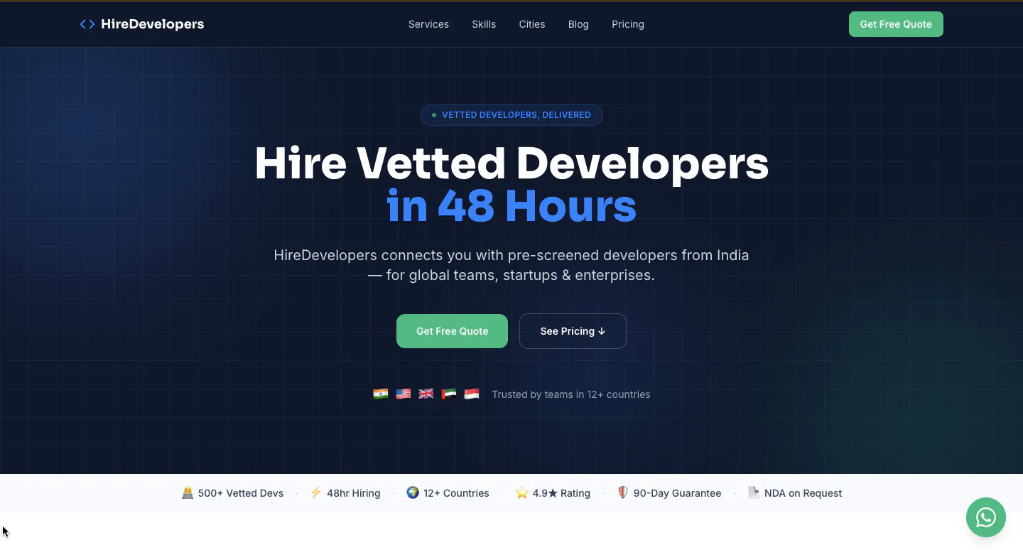 HireDevelopers のプロダクトバナー