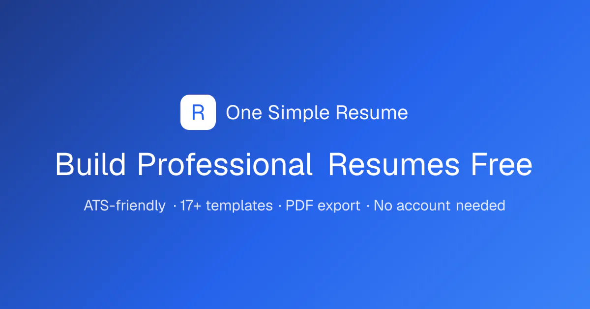 One Simple Resume gallery image