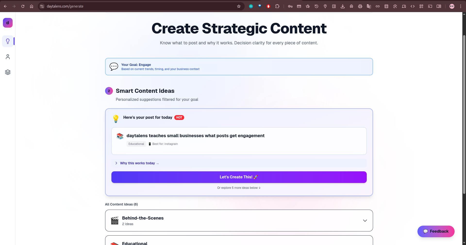 Daytalens - Screenshot 2 showing product features and functionality