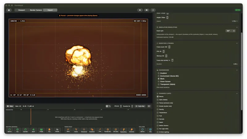 PyroMetal — Pyro simulation, on Metal screenshot 1