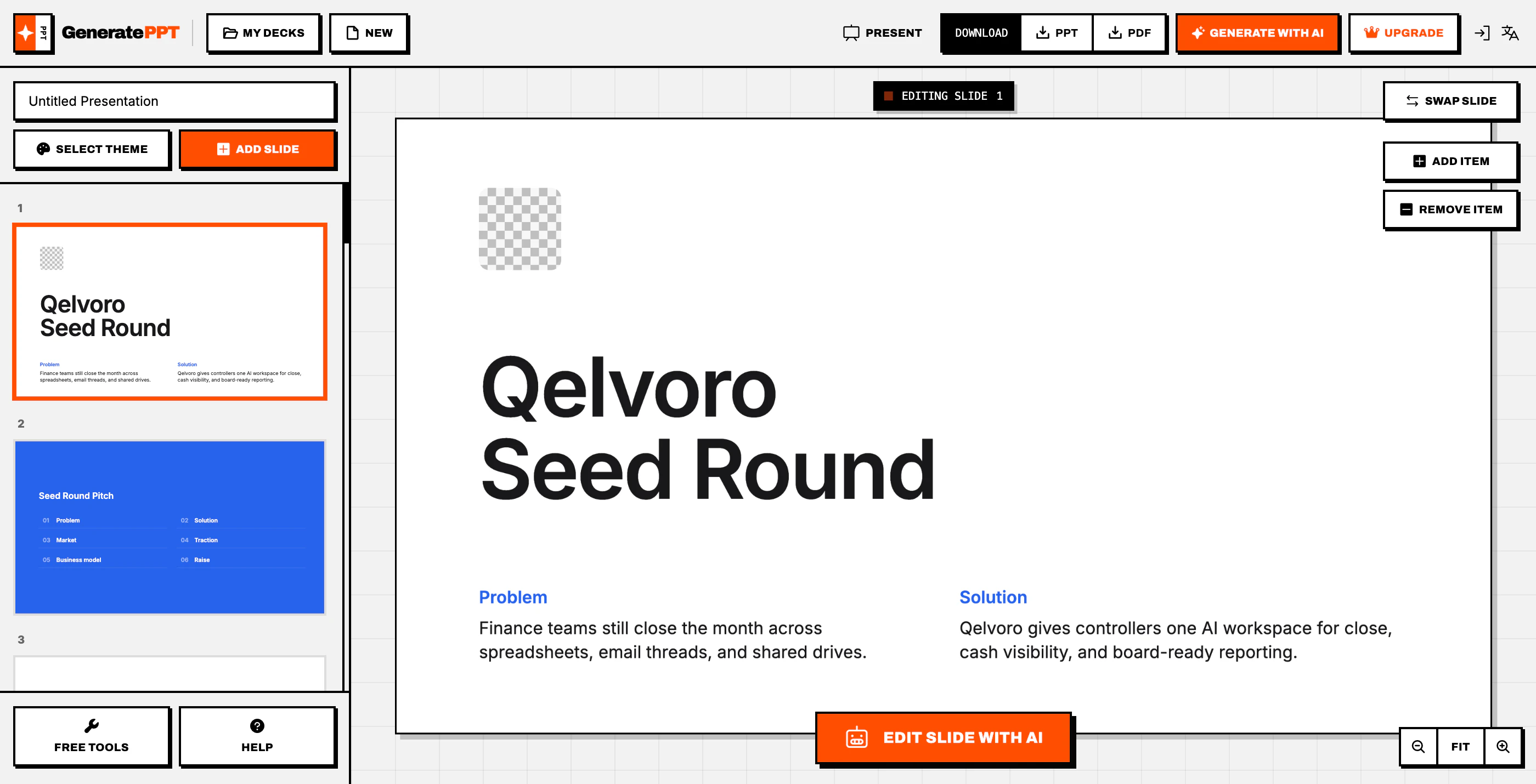 GeneratePPT screenshot 1