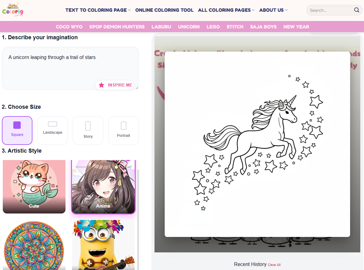 Colorig AI - Text To Coloring Pages gallery image