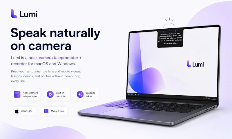 Lumi - Teleprompter + Recorder  screenshot 2