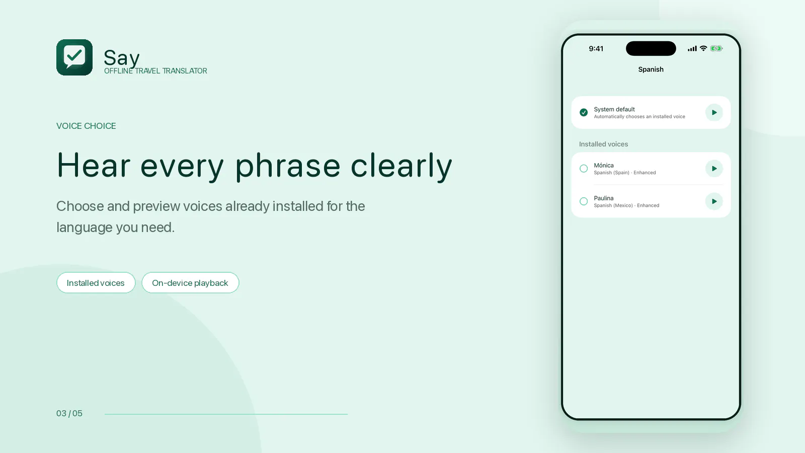 Say — Offline travel translator gallery image