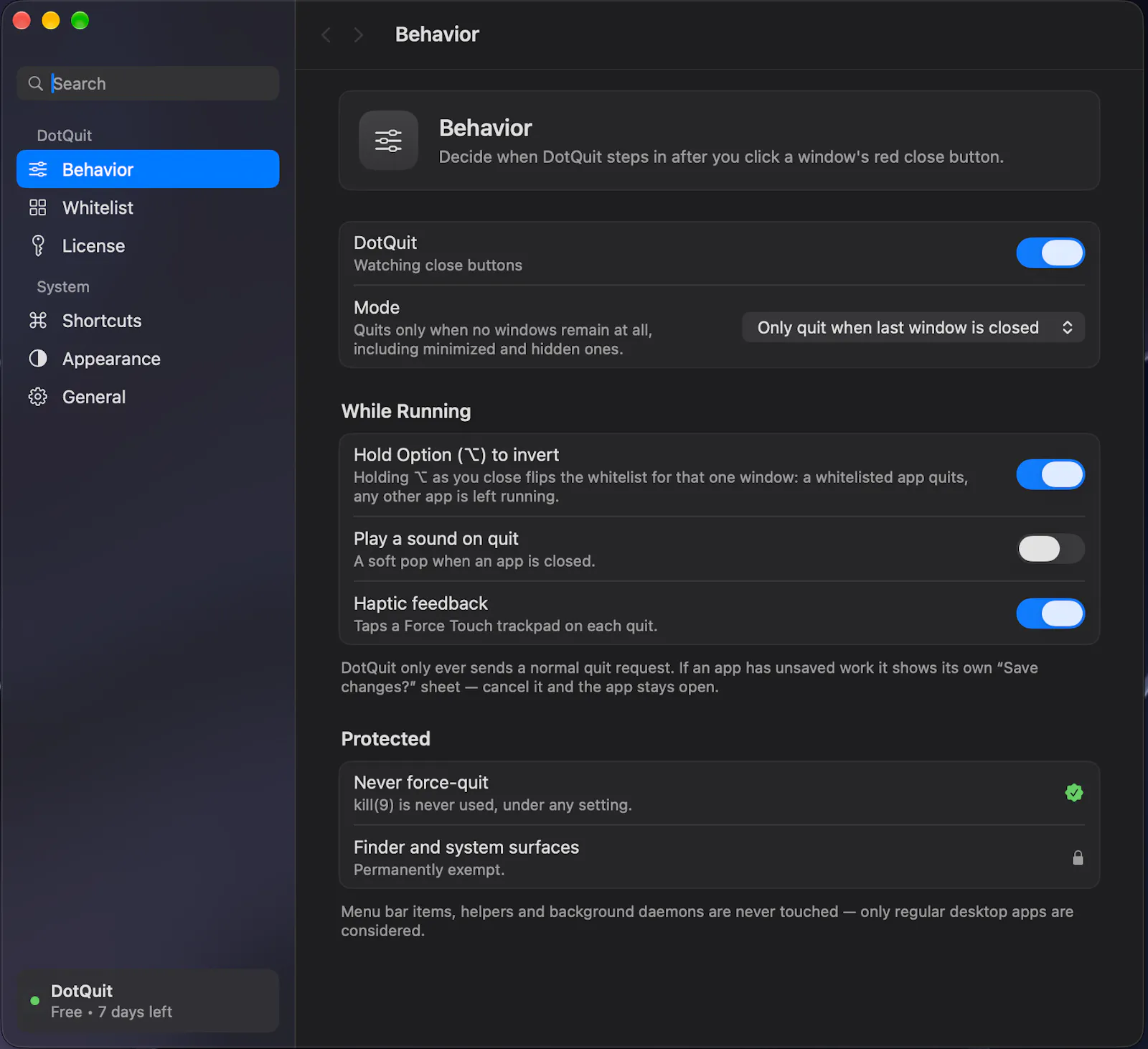 DotQuit screenshot 2