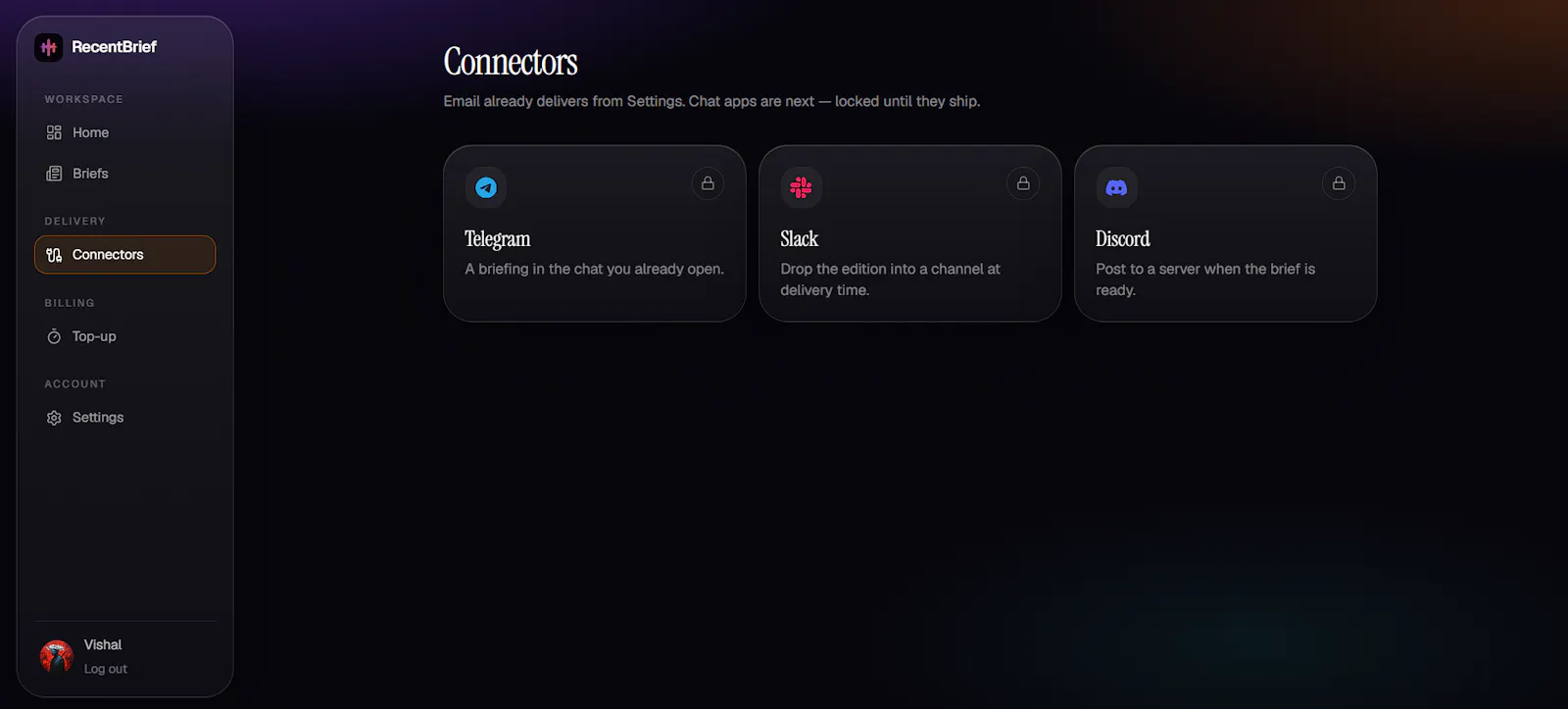 RecentBrief screenshot 2