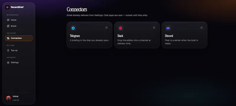 RecentBrief screenshot 2