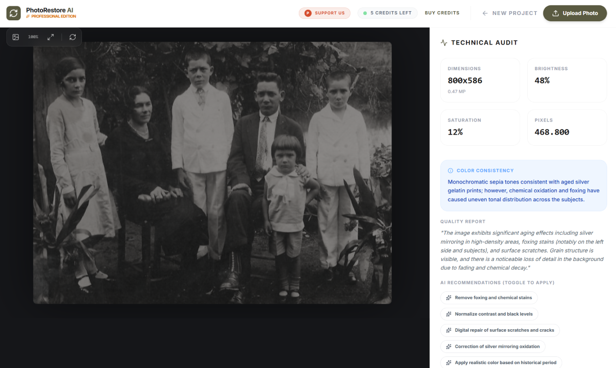 PhotoRestore AI - Screenshot 2 showing product features and functionality