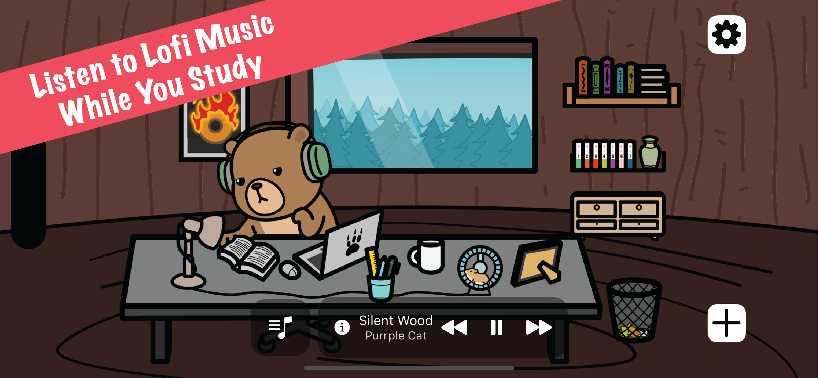 Media Lofi Bear: Pemasa Pomodoro 1