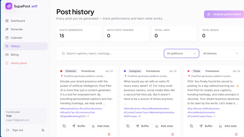 SocMed content generator in a minute screenshot 4