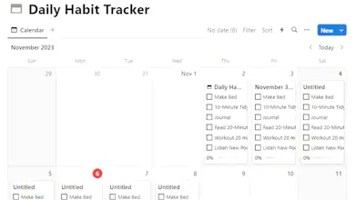 Notion Daily Habit Tracker Template gallery image