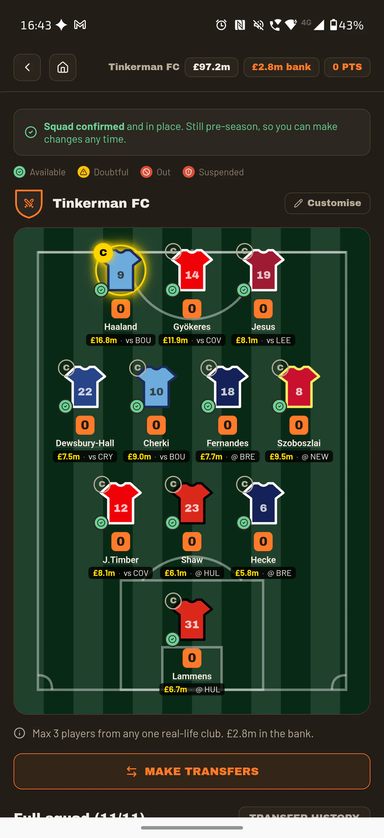 TinkerXI - Fantasy Football  gallery image
