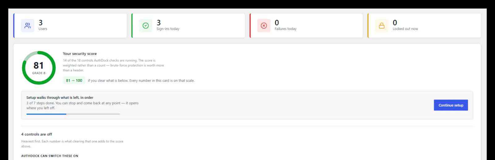 AuthDock screenshot 1