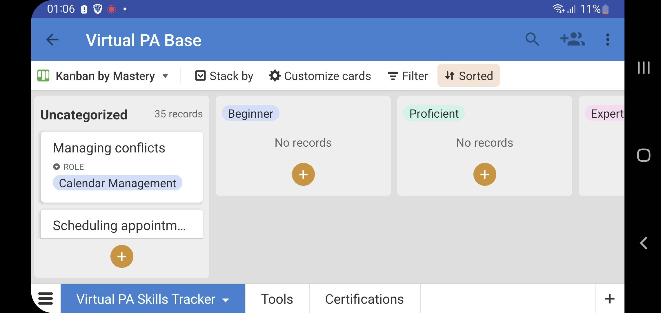 Virtual PA Skills Development Tracker - Track, update & progress skills, certifications & resource media 2