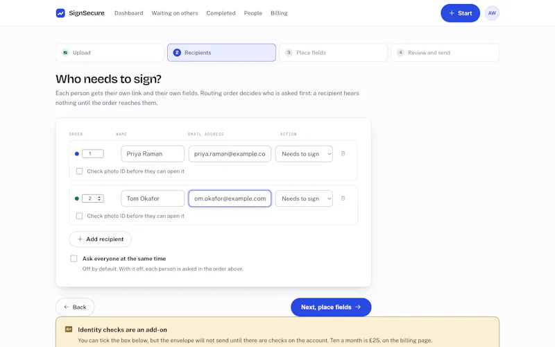 E-signature tool with AI Identity Checks screenshot 2