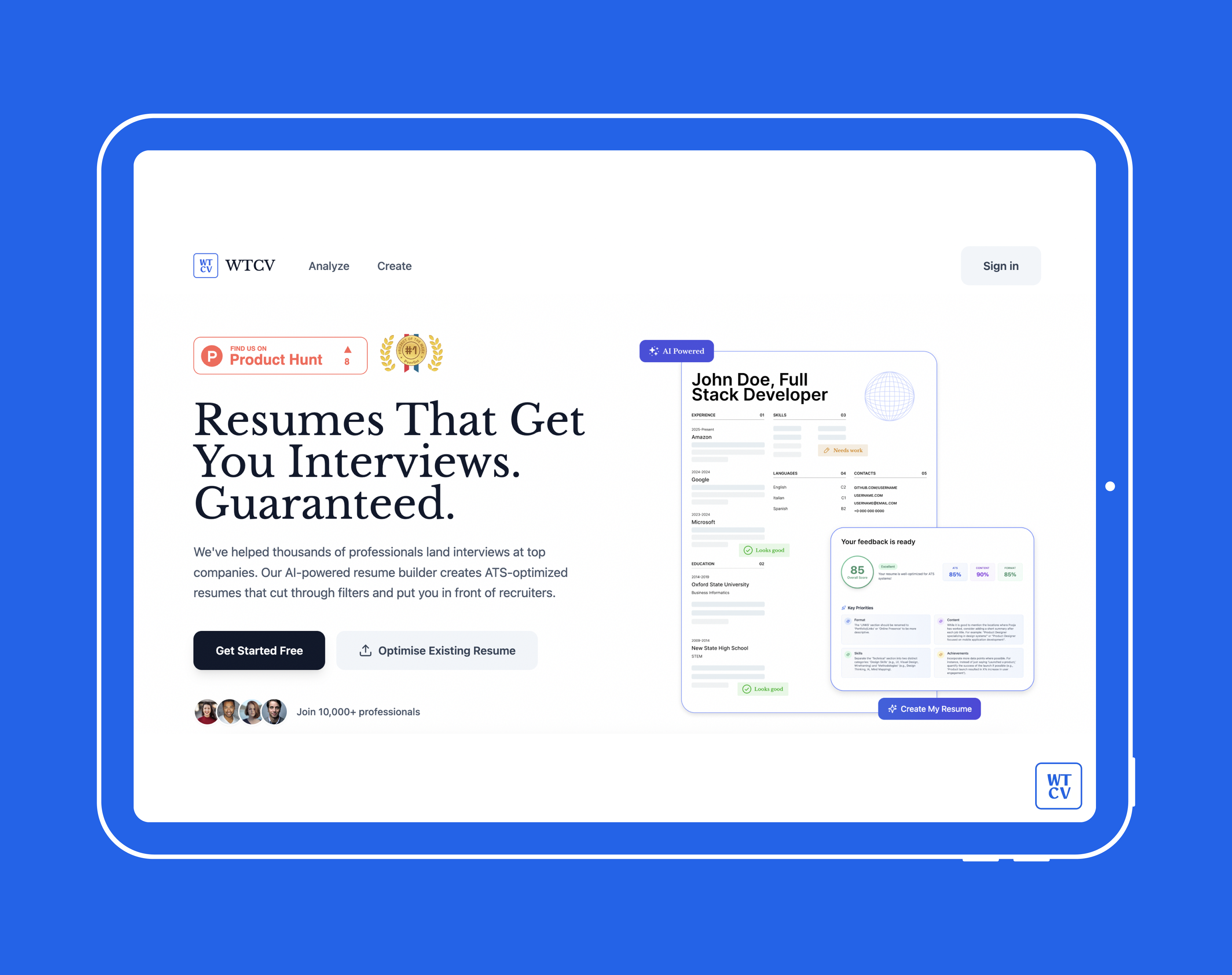 What the CV 2.0 gallery image
