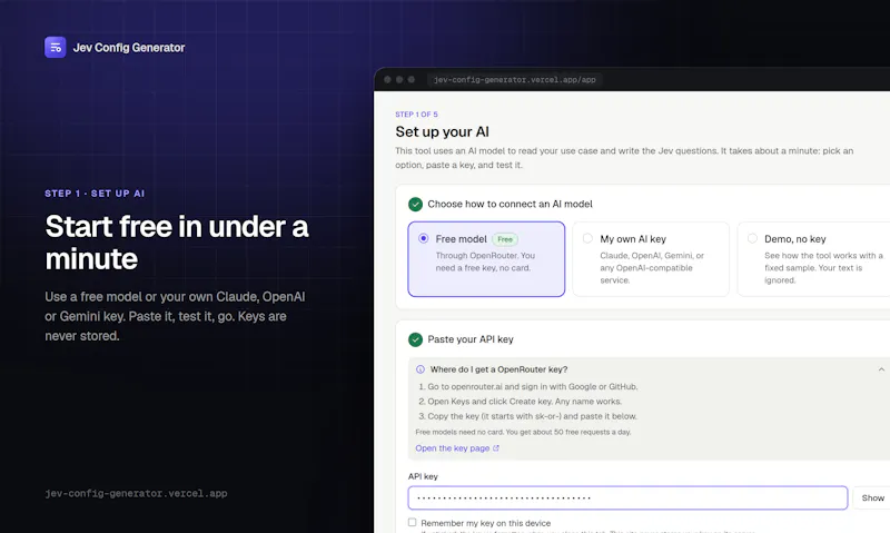 Jev Config Generator screenshot 2