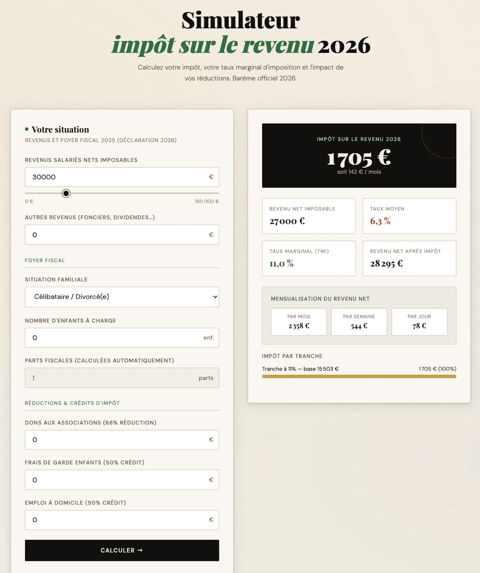 CalcImpôt screenshot 2