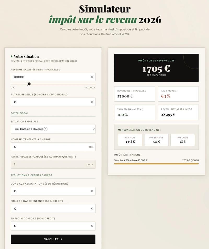 CalcImpôt screenshot 2