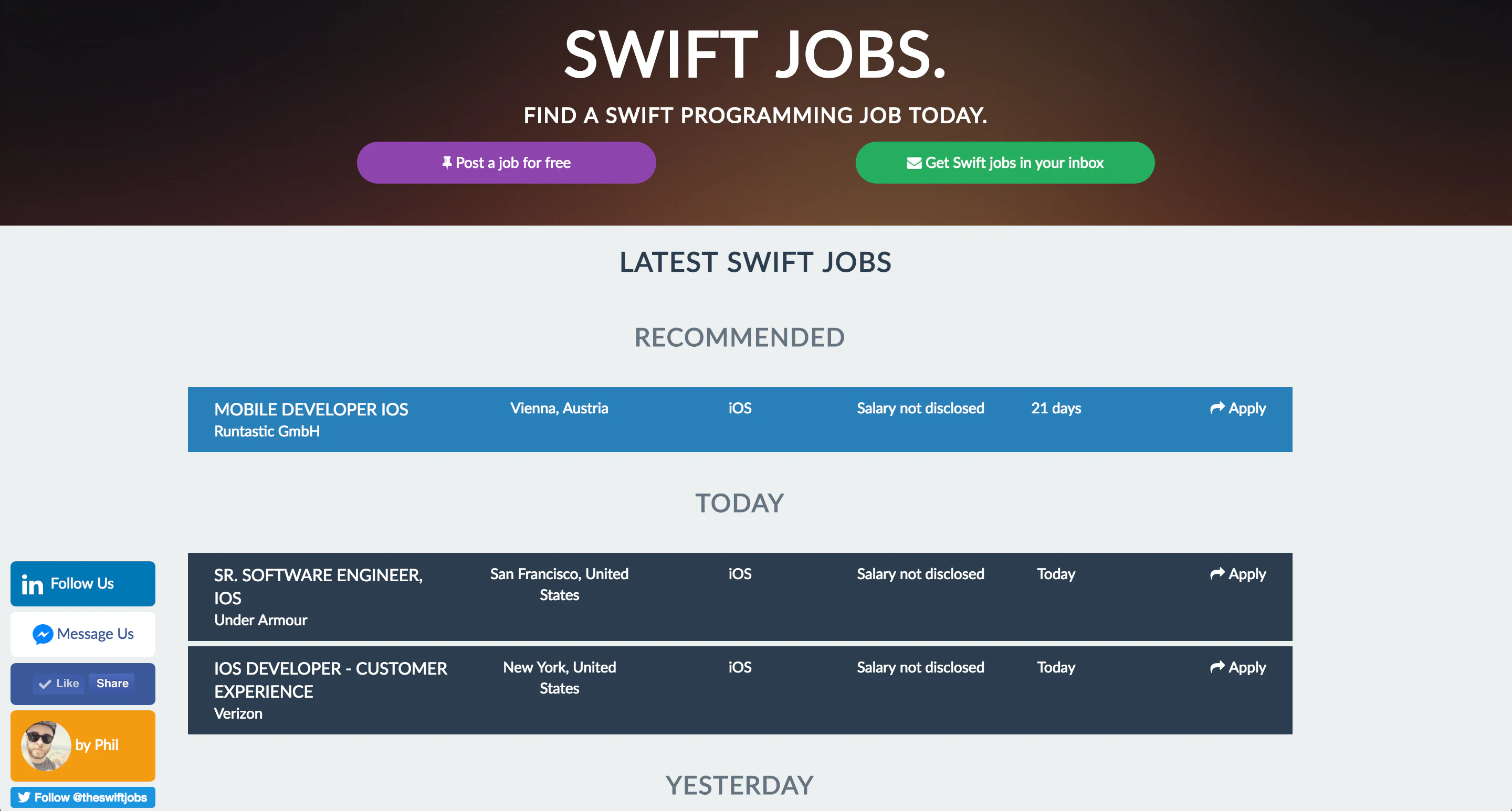 Swift Jobs