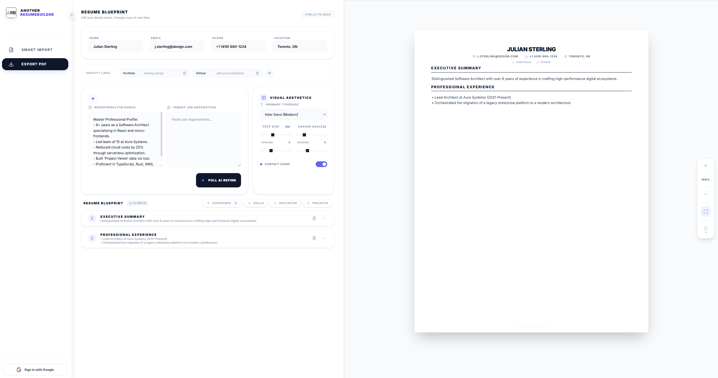 AnotherResumeBuilder gallery image