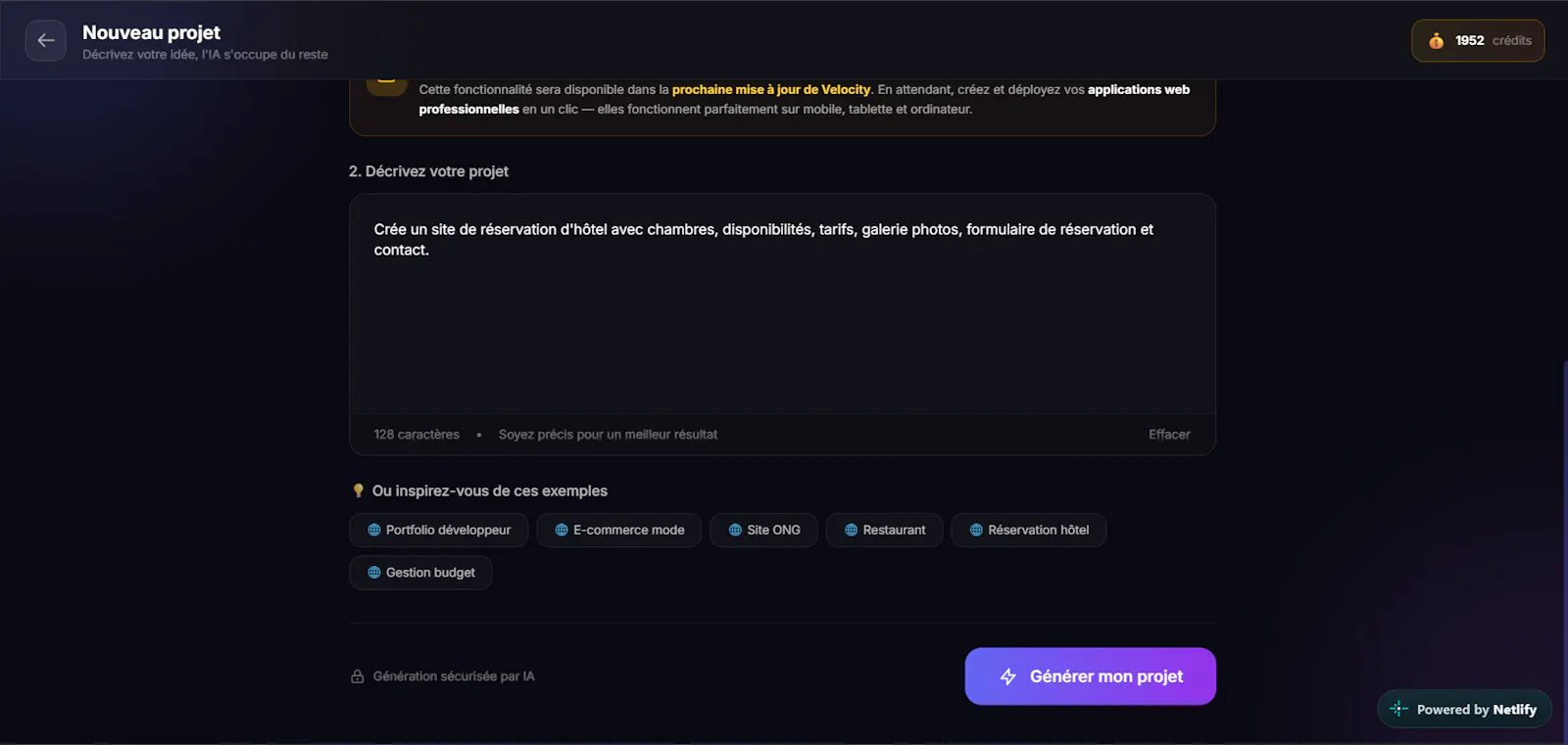 Velocity — Créez  Web & Mobile avec l'IA screenshot 3