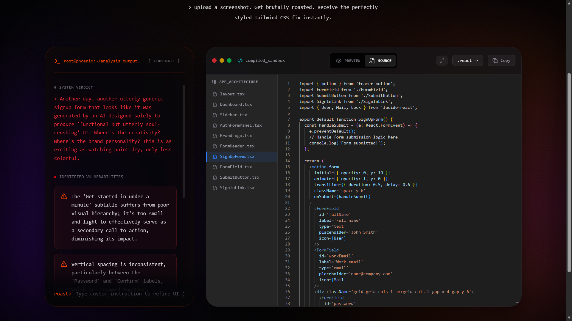 Roast My UI gallery image