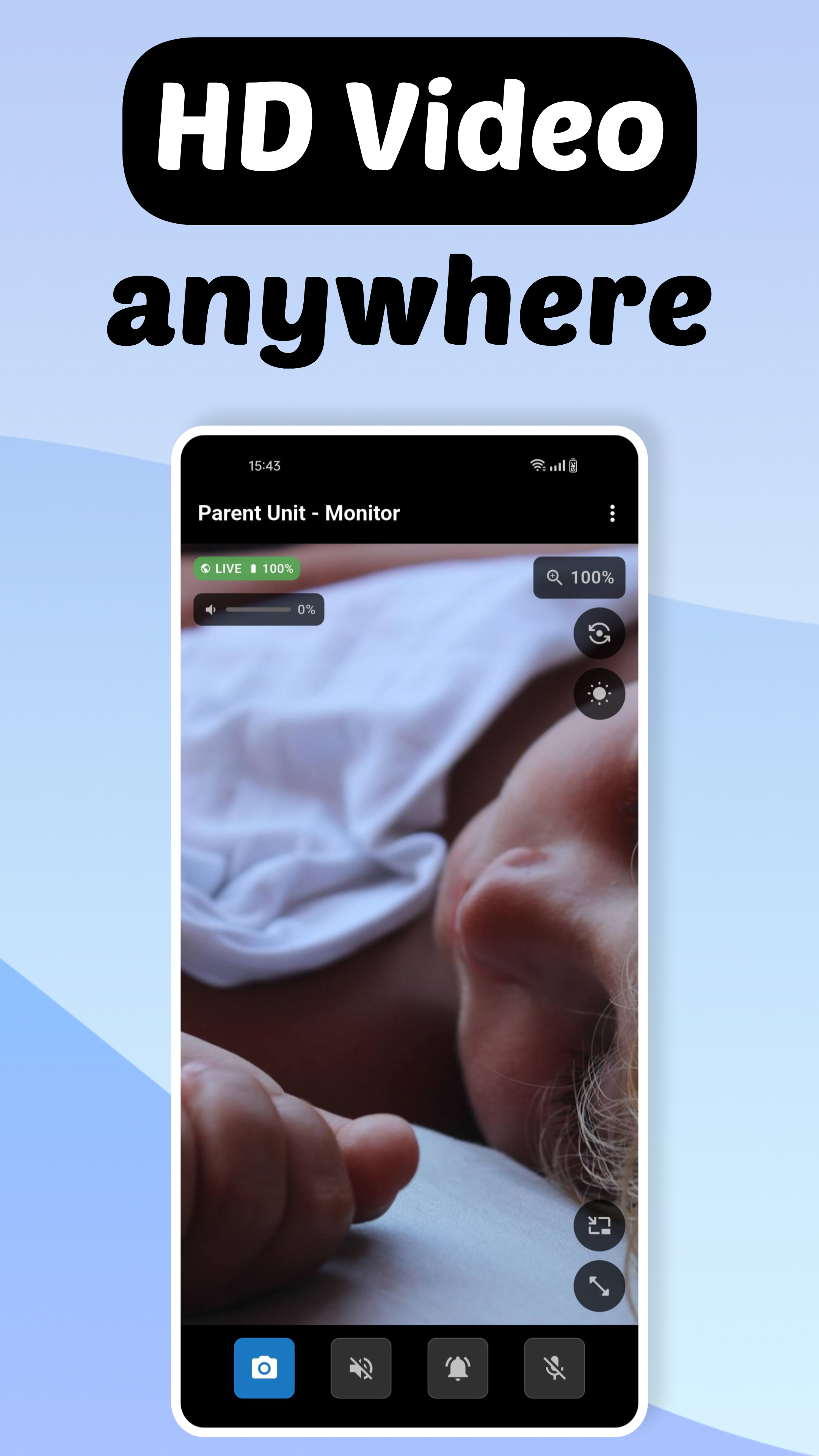 NannyCam Baby Monitor App - Screenshot 2 showing product features and functionality