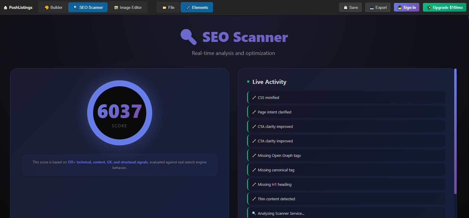 Posh Listings - Screenshot 2 showing product features and functionality