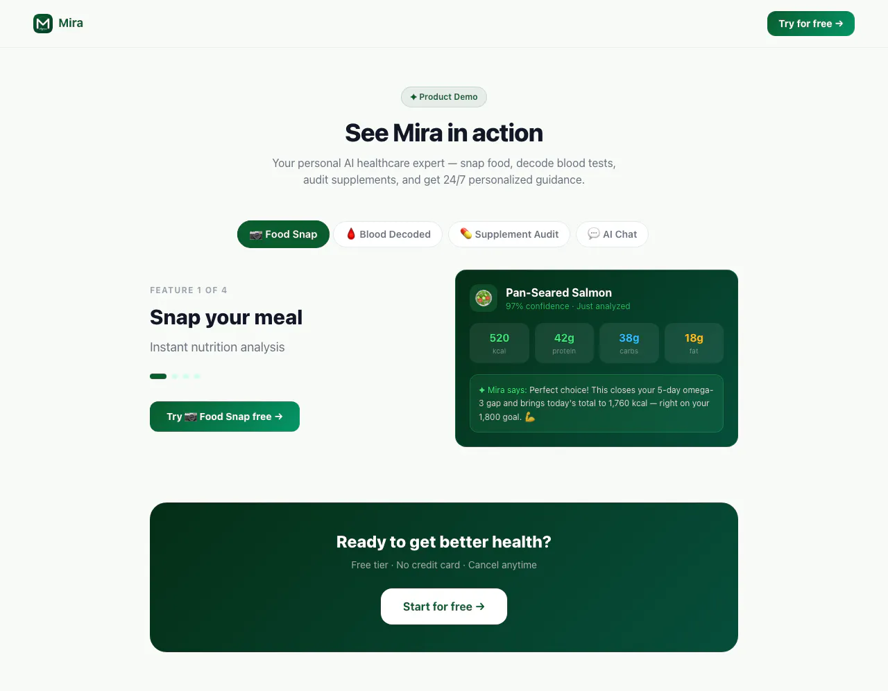 Mira Health 项目横幅