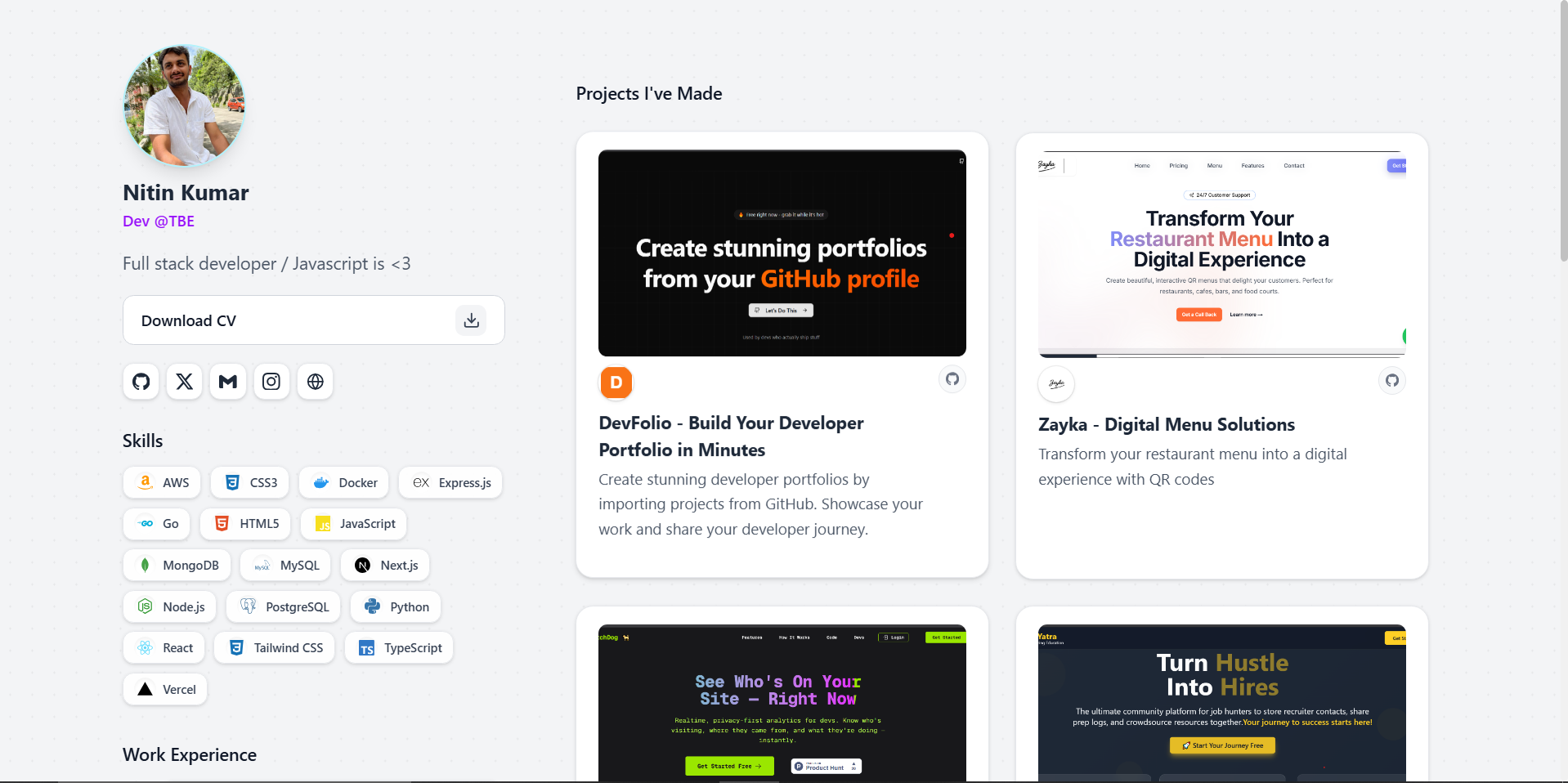 DevFolio - Screenshot 4 showing product features and functionality