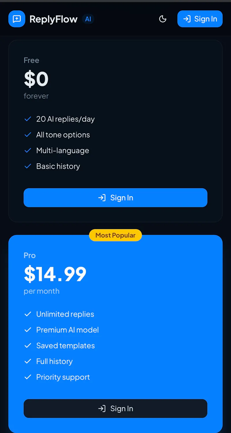 ReplyFlow screenshot 1
