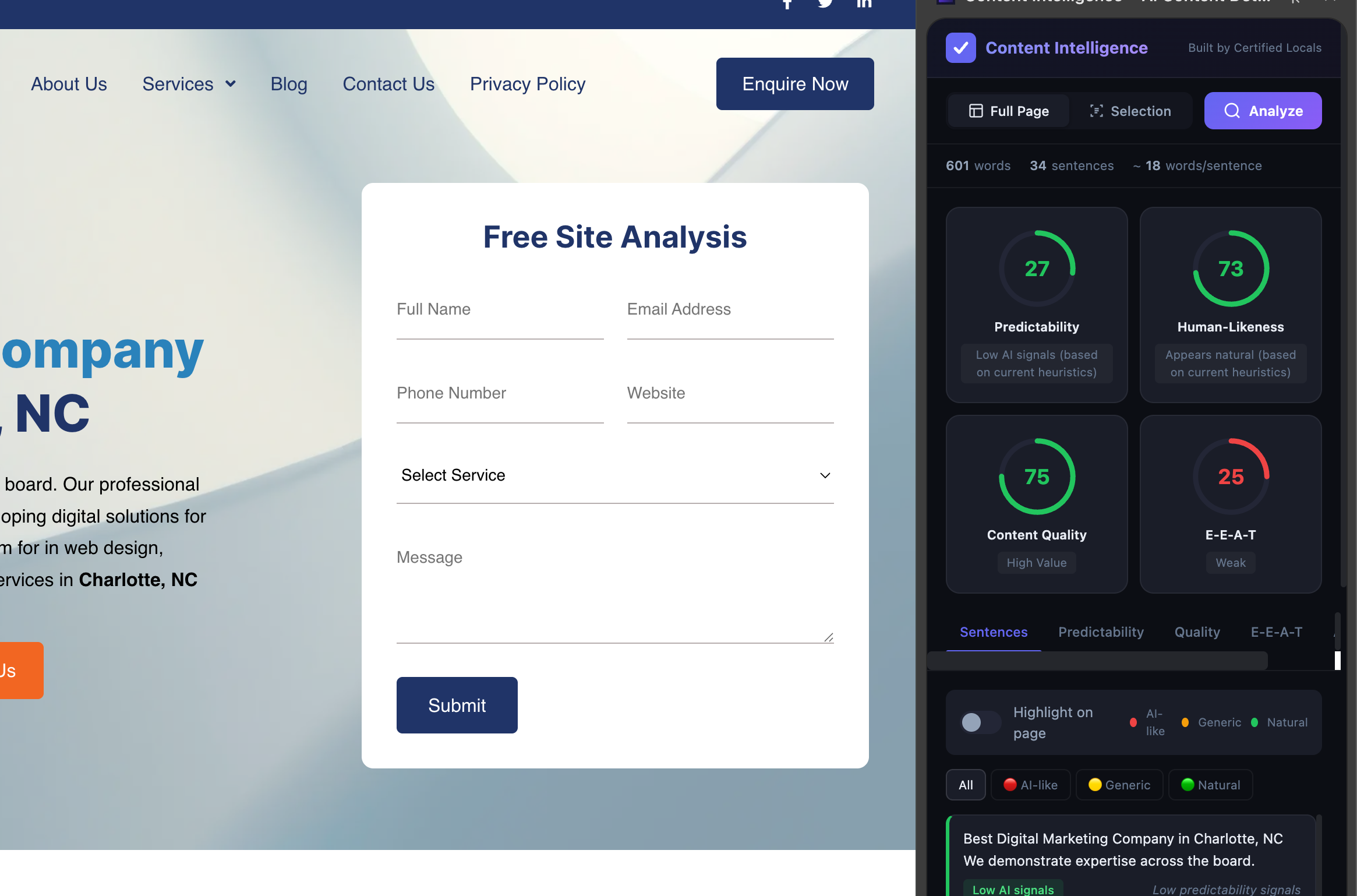 Content Intelligence – AI Content & EEAT