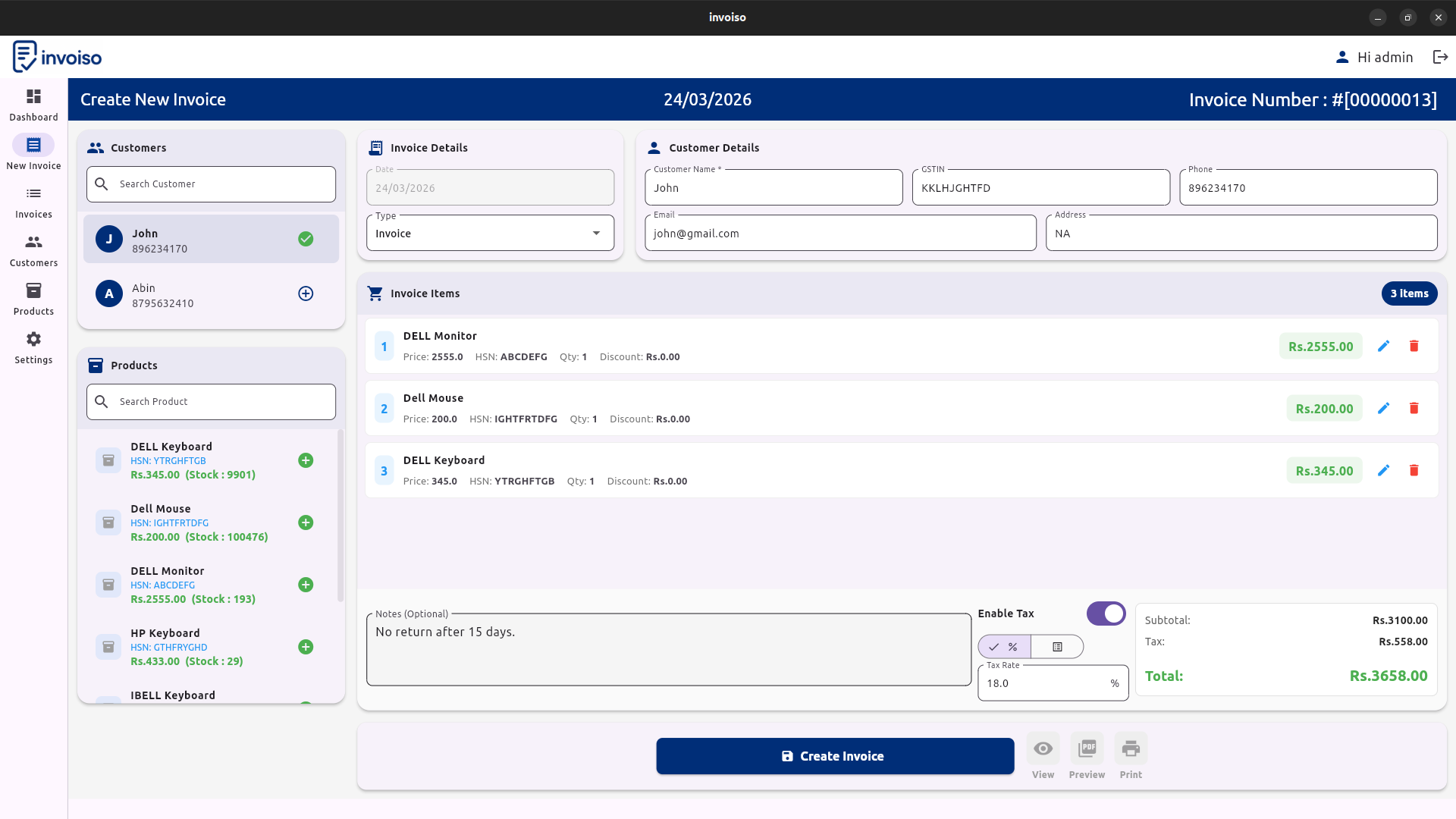 Invoiso gallery image