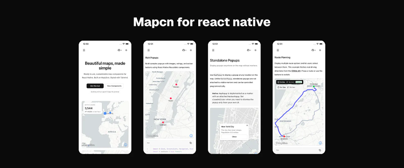 Mapcn for React Native screenshot 1